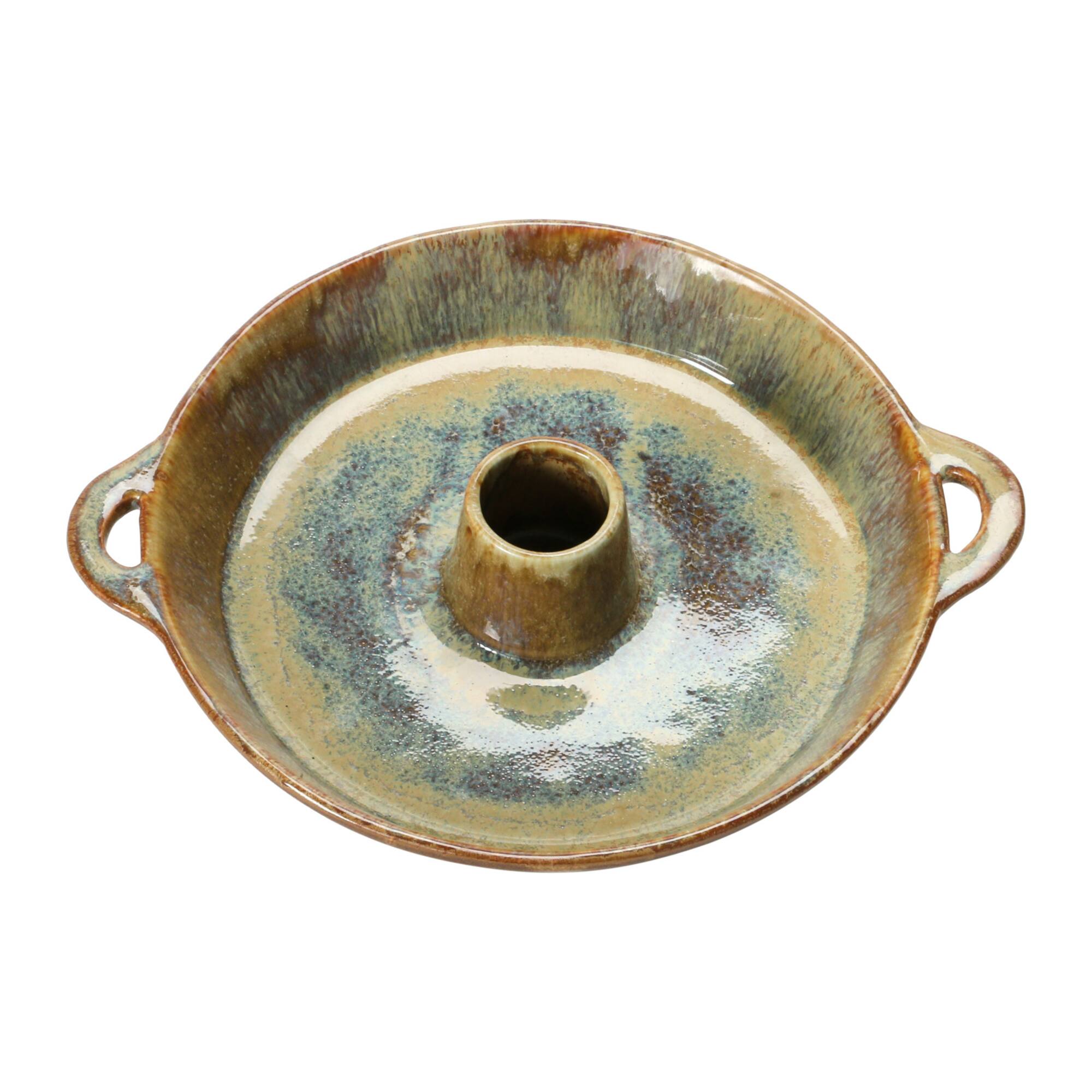 Hello Honey® 10.5" Brown Stoneware Dish with Toothpick Holder